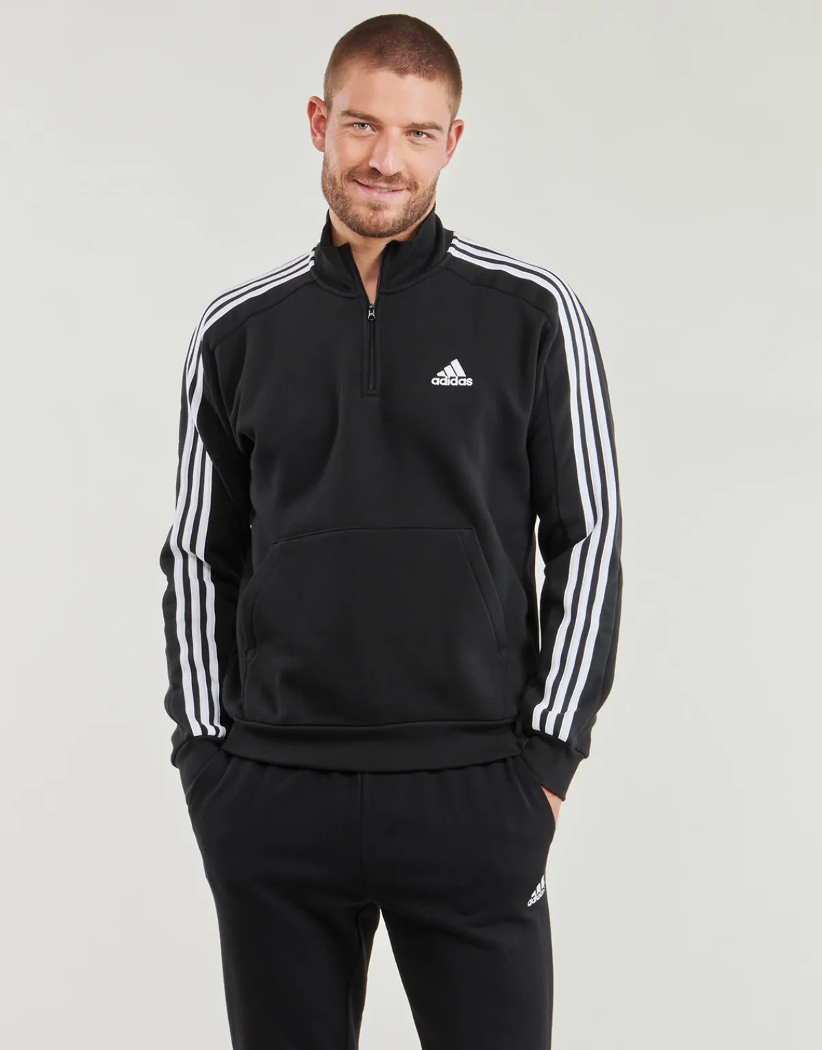 Sweats & Polaires^Adidas Sportswear - Essentials Fleece 3-Stripes 1/4-Zip Sweatshirt Noir