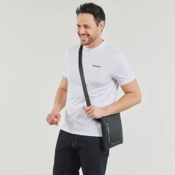 Pochettes / Sacoches^Armani Exchange - FLAT CROSSBODY Noir