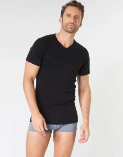 T-shirts & Polos^Athena - T SHIRT COL V X2 Noir