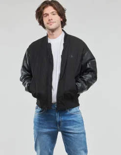 Vestes^Calvin Klein Jeans - FAUX LEATHER BOMBER JACKET Noir