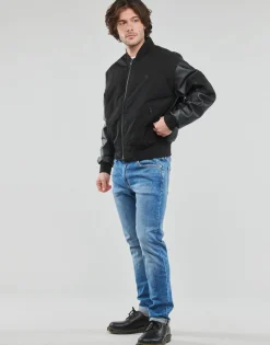 Vestes^Calvin Klein Jeans - FAUX LEATHER BOMBER JACKET Noir