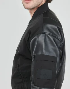 Vestes^Calvin Klein Jeans - FAUX LEATHER BOMBER JACKET Noir