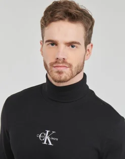 T-shirts & Polos^Calvin Klein Jeans - FREEFIT ROLL NECK LS Noir