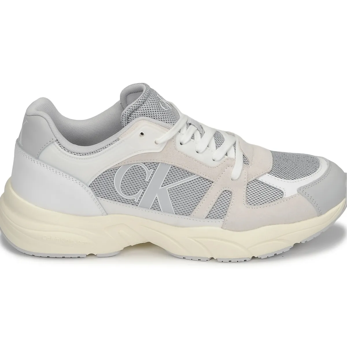 Baskets Mode^Calvin Klein Jeans - RETRO TENNIS LACEUP MIX LTH Gris