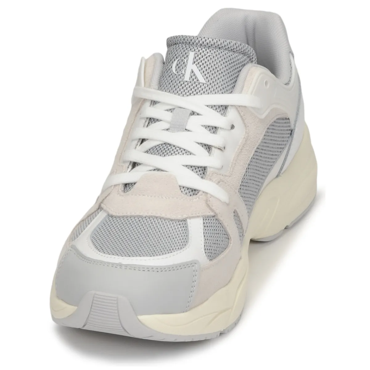 Baskets Mode^Calvin Klein Jeans - RETRO TENNIS LACEUP MIX LTH Gris