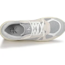 Baskets Mode^Calvin Klein Jeans - RETRO TENNIS LACEUP MIX LTH Gris