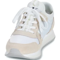 Baskets Mode^Calvin Klein Jeans - RUNNER SOCK LACEUP NY-LTH W Blanc