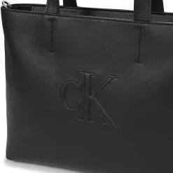 Cabas / Sacs Shopping^Calvin Klein Jeans - SCULPTED MINI EW TOTE Noir