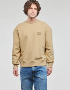 Sweats & Polaires^Calvin Klein Jeans - SHRUNKEN BADGE CREW NECK Beige