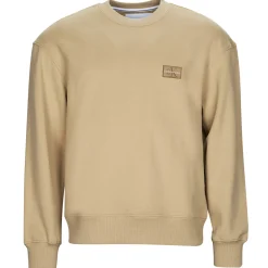 Sweats & Polaires^Calvin Klein Jeans - SHRUNKEN BADGE CREW NECK Beige
