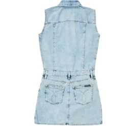 Robes^Calvin Klein Jeans - SLEEVELESS BLUE DENIM DRESS Bleu