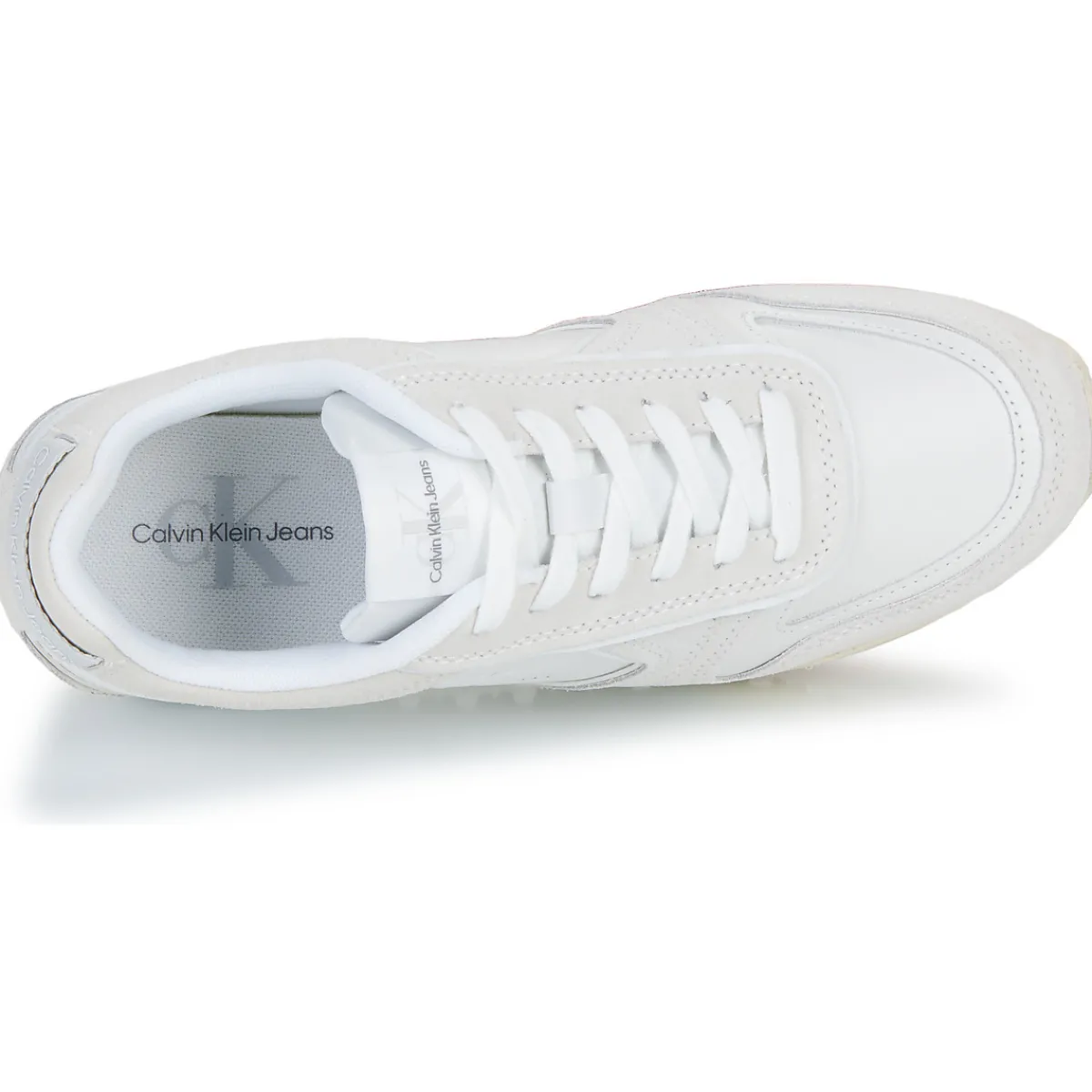Baskets Mode^Calvin Klein Jeans - TOOTHY RUNNER IRREGULARLINES Blanc