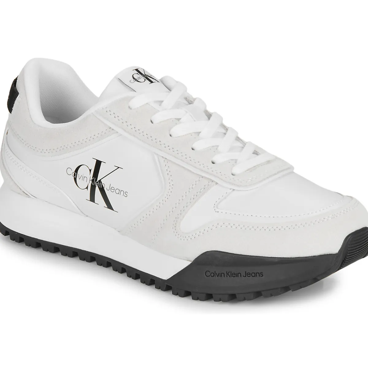 Baskets Mode^Calvin Klein Jeans - TOOTHY RUNNER IRREGULARLINES Blanc