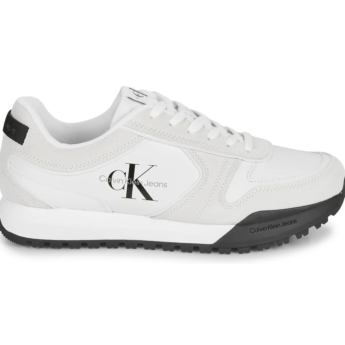 Baskets Mode^Calvin Klein Jeans - TOOTHY RUNNER IRREGULARLINES Blanc