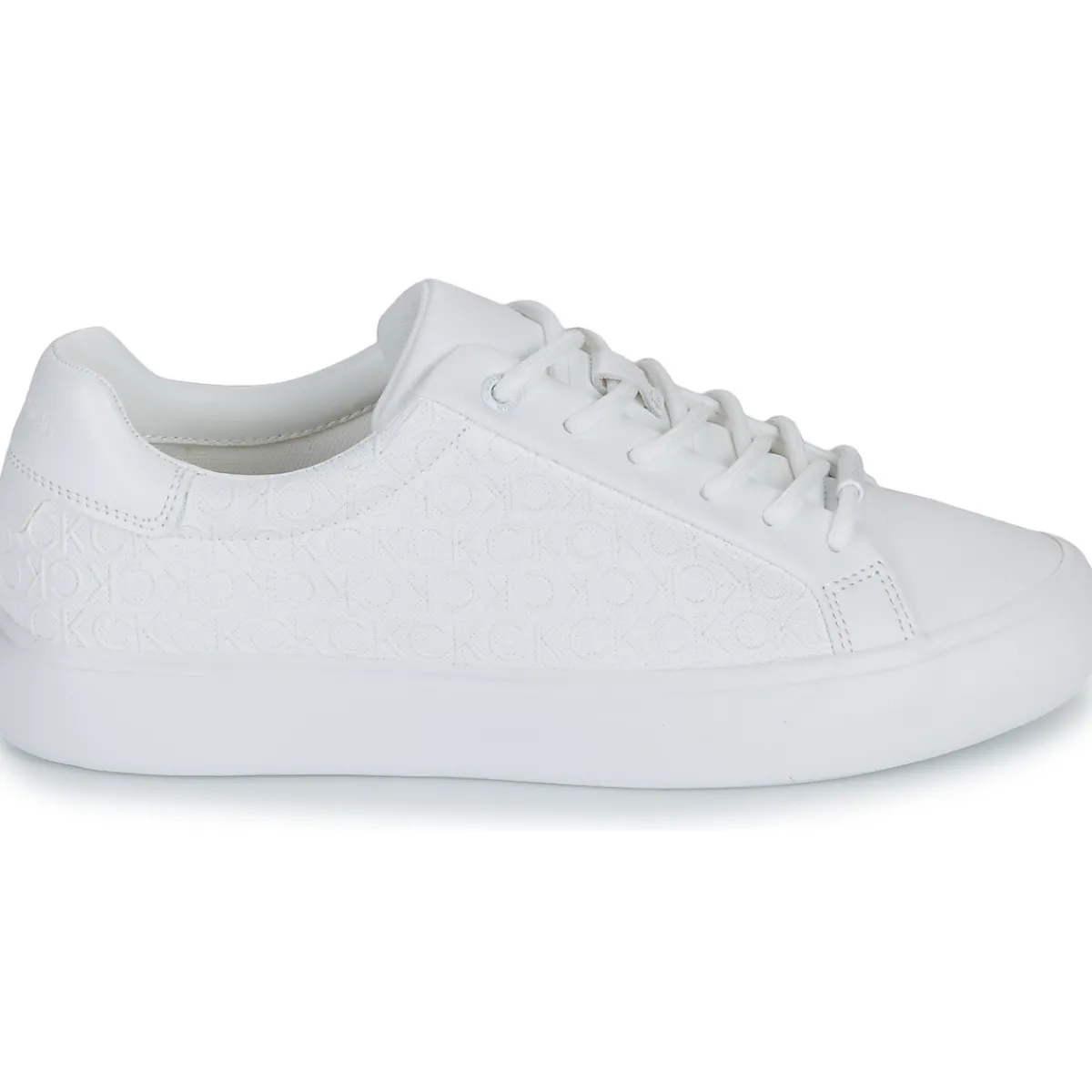 Baskets Mode^Calvin Klein Jeans - VULC LACE UP MONO PU Blanc
