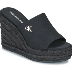 Sandales Et Nu-pieds^Calvin Klein Jeans - WEDGE ROPE SLIDE MG Noir