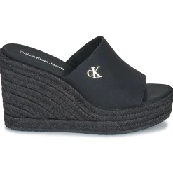 Sandales Et Nu-pieds^Calvin Klein Jeans - WEDGE ROPE SLIDE MG Noir