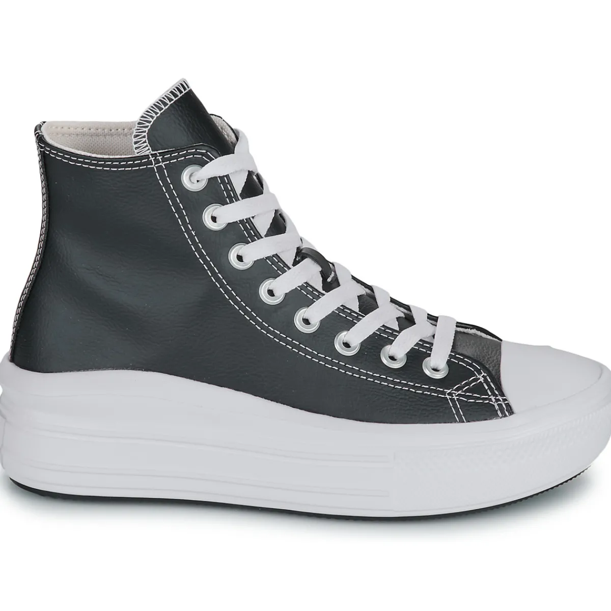Baskets Mode^Converse - CHUCK TAYLOR ALL STAR MOVE PLATFORM LEATHER Noir