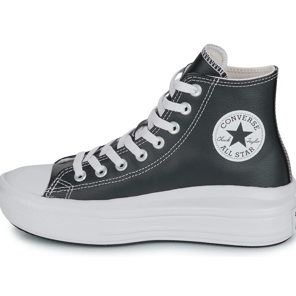 Baskets Mode^Converse - CHUCK TAYLOR ALL STAR MOVE PLATFORM LEATHER Noir
