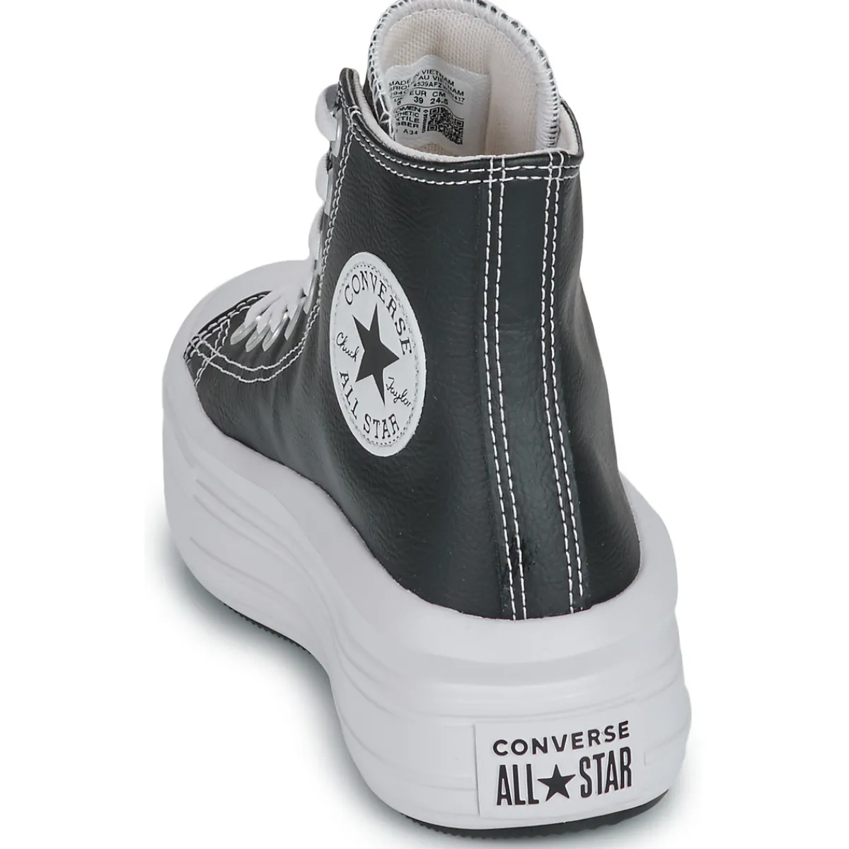Baskets Mode^Converse - CHUCK TAYLOR ALL STAR MOVE PLATFORM LEATHER Noir