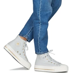 Baskets Mode^Converse - CHUCK TAYLOR ALL STAR LIFT PLATFORM TAILORED LINES Bleu