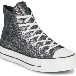 Baskets Mode^Converse - CHUCK TAYLOR ALL STAR LIFT PLATFORM GLITTER Noir