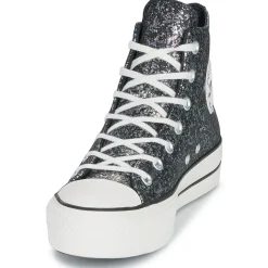 Baskets Mode^Converse - CHUCK TAYLOR ALL STAR LIFT PLATFORM GLITTER Noir