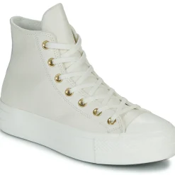 Baskets Mode^Converse - CHUCK TAYLOR ALL STAR LIFT PLATFORM GOLD Blanc
