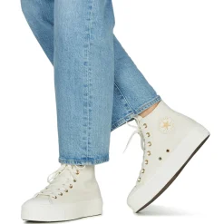 Baskets Mode^Converse - CHUCK TAYLOR ALL STAR LIFT PLATFORM GOLD Blanc
