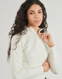Tops / Blouses^Converse - HALF-ZIP MOCK NECK LONG SLEEVE TOP Blanc