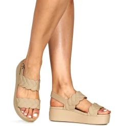 Sandales Et Nu-pieds^Crocs - Brooklyn Woven Upper LW Beige