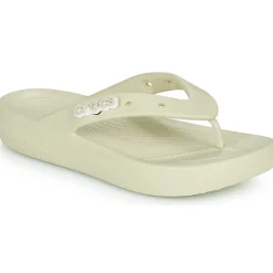 Tongs^Crocs - CLASSIC PLATFORM FLIP W Beige