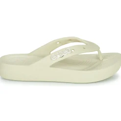 Tongs^Crocs - CLASSIC PLATFORM FLIP W Beige