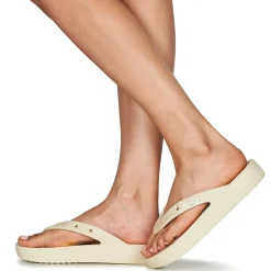 Tongs^Crocs - CLASSIC PLATFORM FLIP W Beige