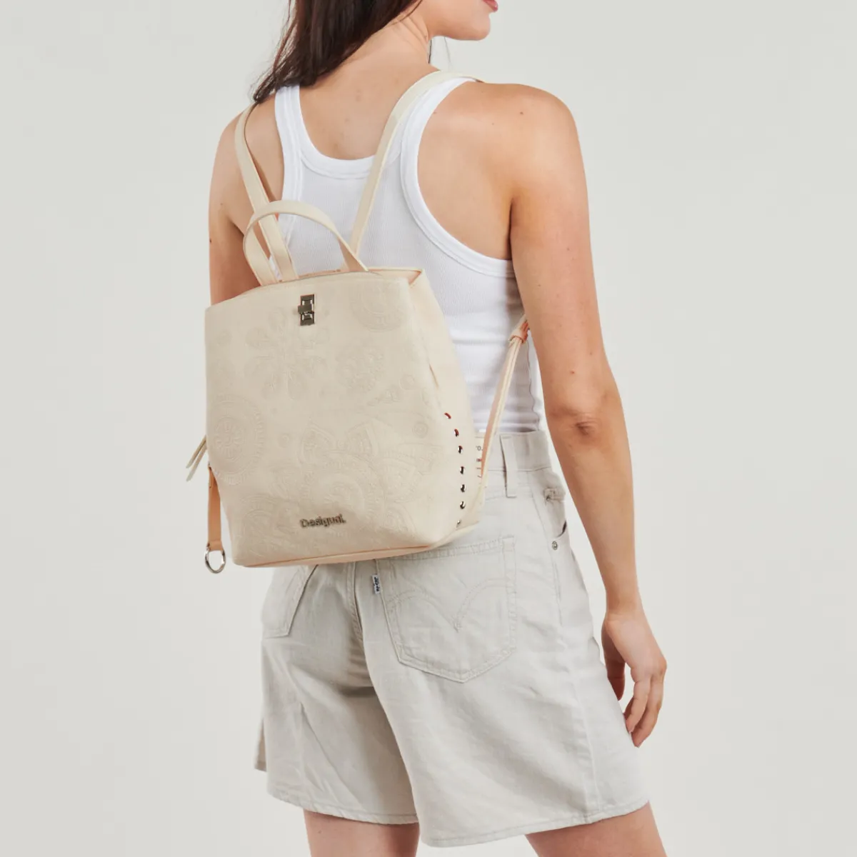 Sacs À Dos^Desigual - DEJAVU BACKPACK SUMY MINI Blanc