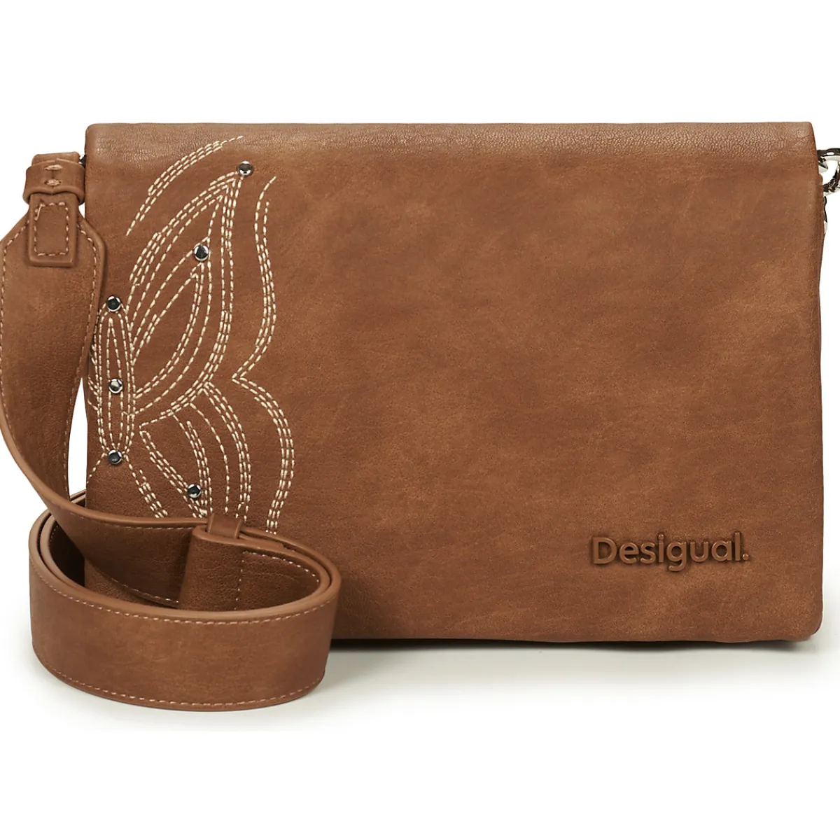 Besaces / Sacs Bandoulière^Desigual - GOODALL DORTMUND FLAP Marron