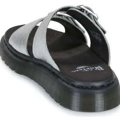Mules / Sabots^Dr. Martens - Josef Slide Silver Metallic Tumble Argenté