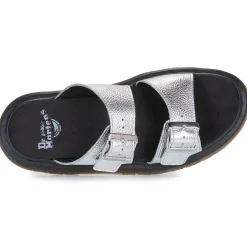 Mules / Sabots^Dr. Martens - Josef Slide Silver Metallic Tumble Argenté