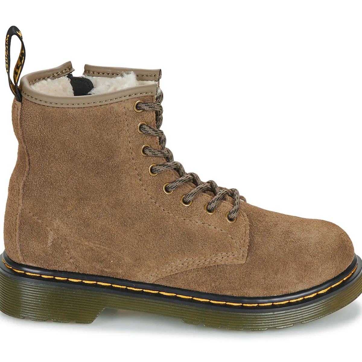 Bottines / Boots^Dr. Martens - Serena J Dark Khaki Bronx Suede Beige