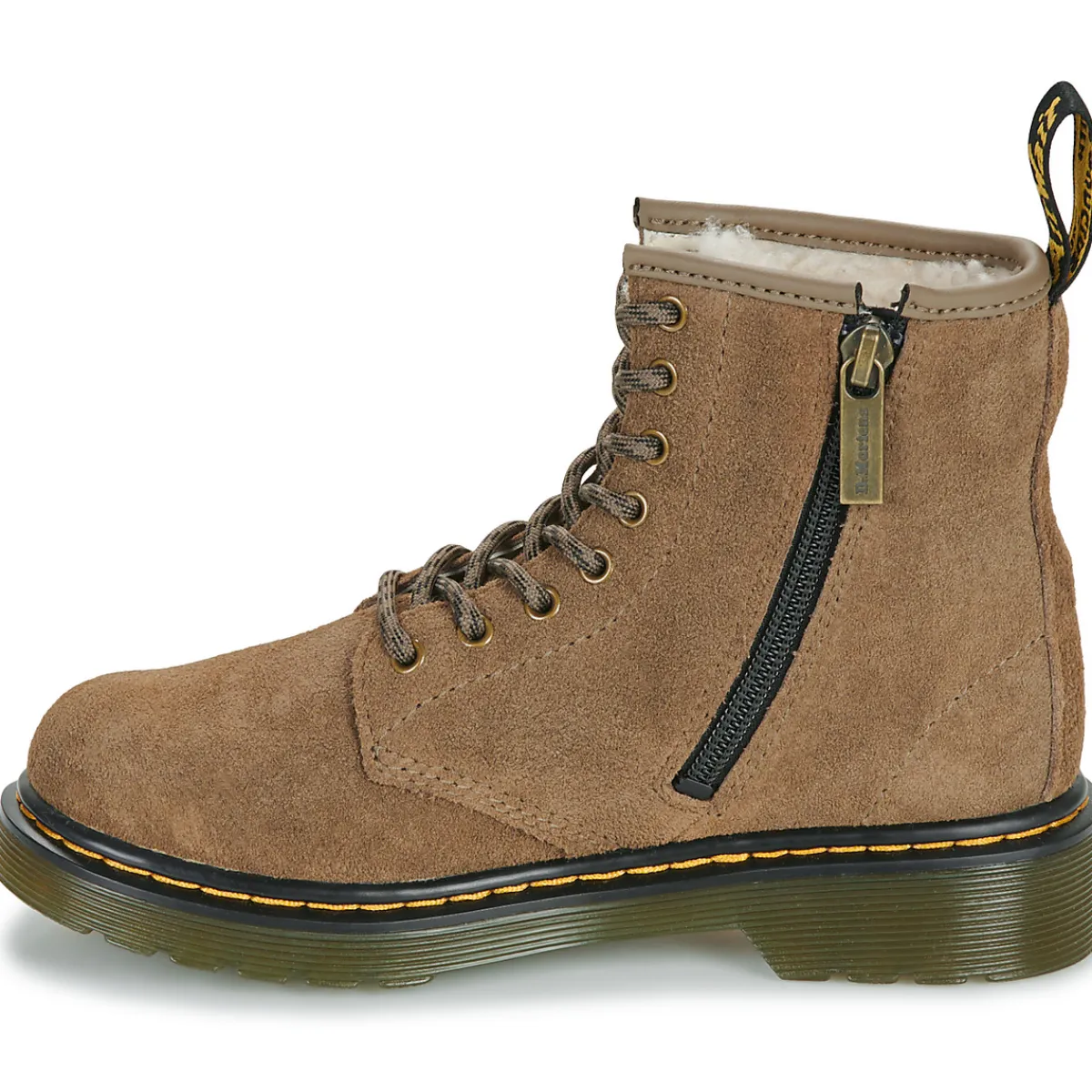 Bottines / Boots^Dr. Martens - Serena J Dark Khaki Bronx Suede Beige