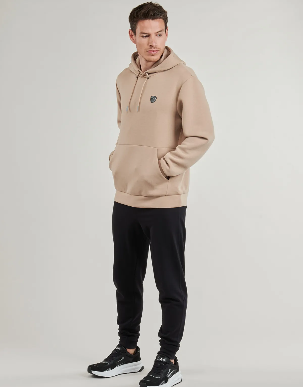 Sweats & Polaires^Emporio Armani EA7 - TRAIN PREMIUM SHIELD HOODIE 8NPM21 Taupe