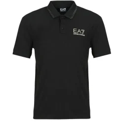 T-shirts & Polos^Emporio Armani EA7 - TRAIN GOLD LABEL POLO PUNTO ROMA  7M000300 Noir