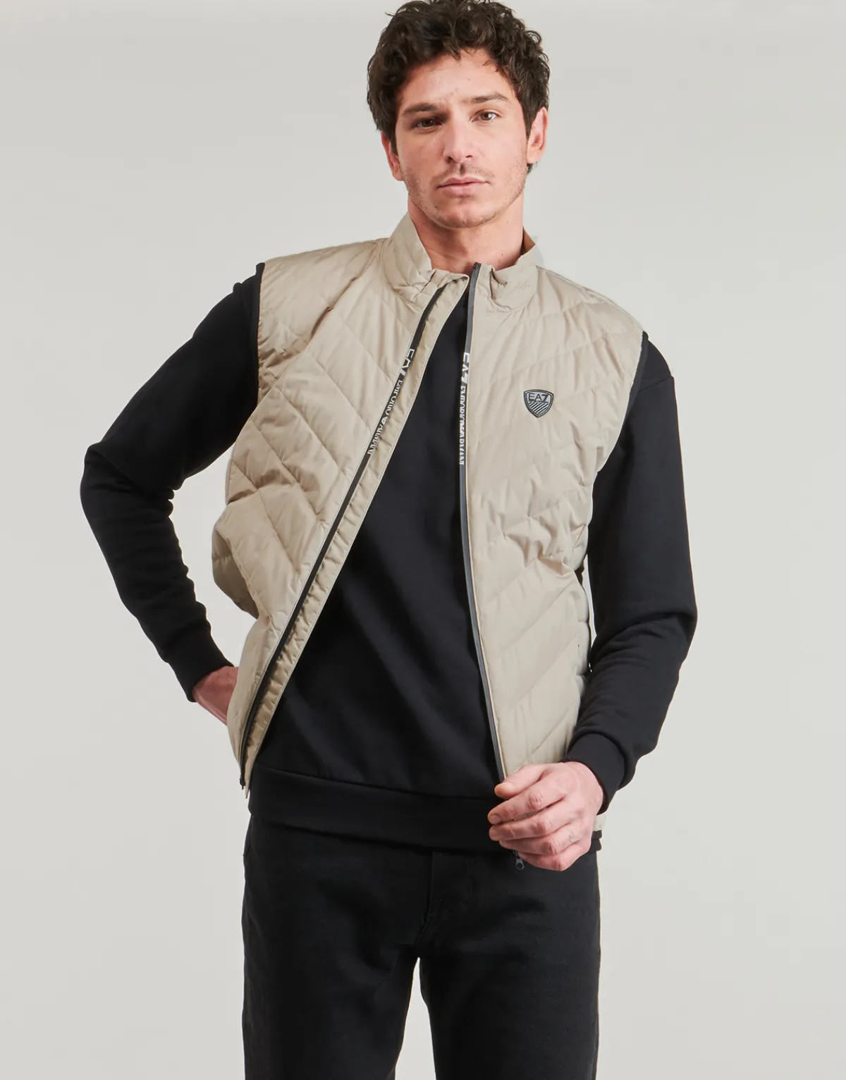 Manteaux^Emporio Armani EA7 - TRAIN PREMIUM SHIELD DOWN LIGHT VEST 8NPQ02 Taupe