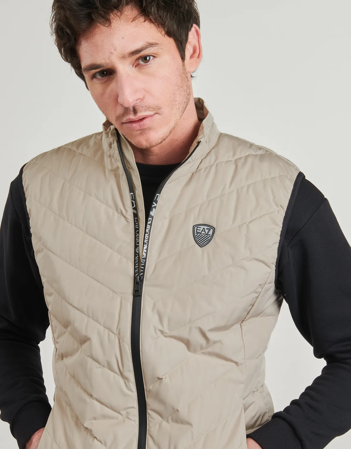 Manteaux^Emporio Armani EA7 - TRAIN PREMIUM SHIELD DOWN LIGHT VEST 8NPQ02 Taupe
