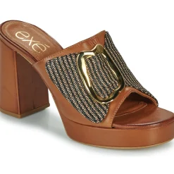 Mules / Sabots^Exé Shoes - 622-ANCONA-LEATHER-TAN Cognac