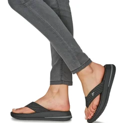 Tongs^FitFlop - Surff Two-Tone Webbing Toe-Post Sandals Noir