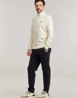 Sweats & Polaires^Fred Perry - HALF ZIP SWEATSHIRT Ecru