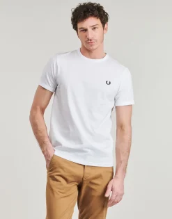 T-shirts & Polos^Fred Perry - RINGER T-SHIRT Blanc