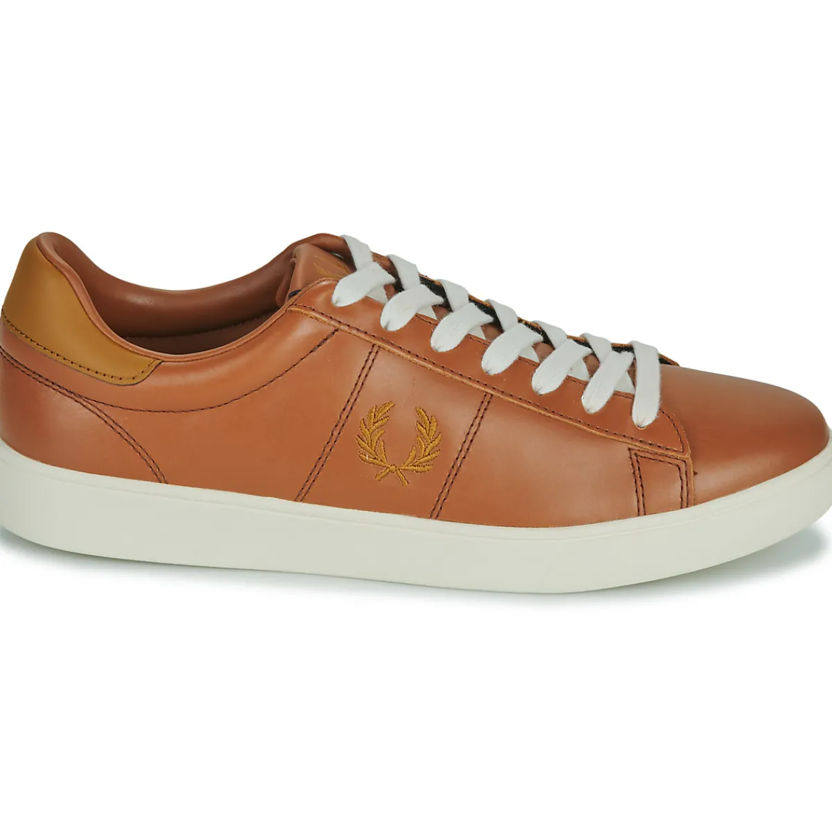 Baskets Mode^Fred Perry - SPENCER LEATHER Marron