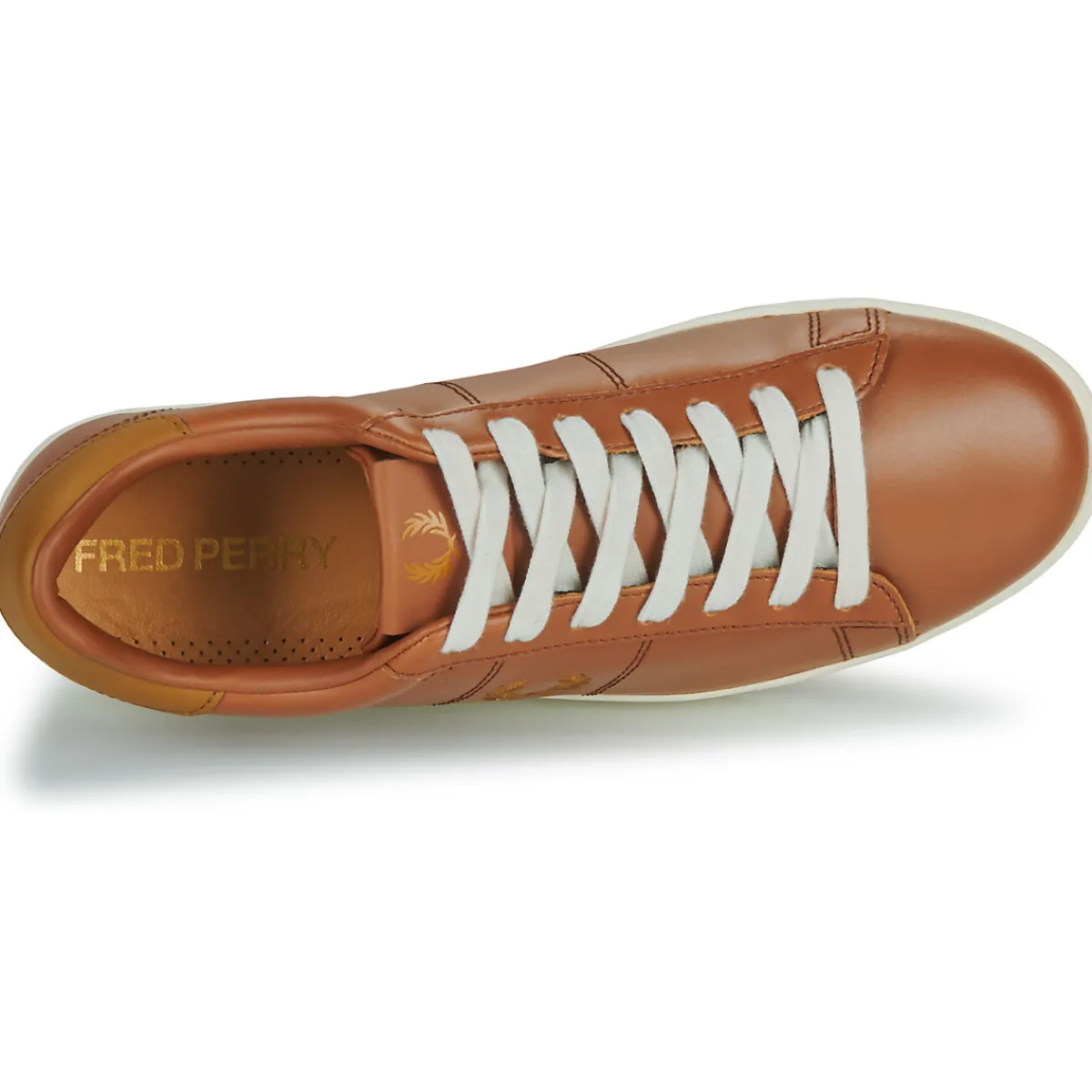 Baskets Mode^Fred Perry - SPENCER LEATHER Marron